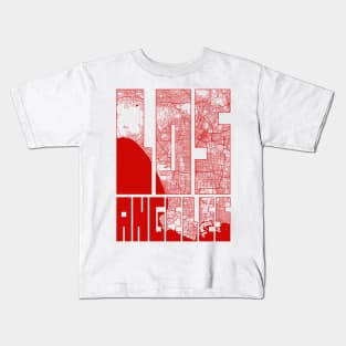 Los Angeles, California, USA City Map Typography - Oriental Kids T-Shirt